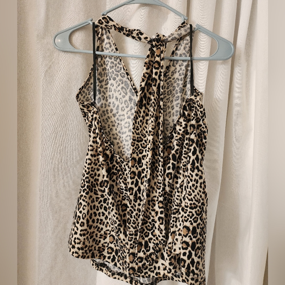 Leopard print halter top